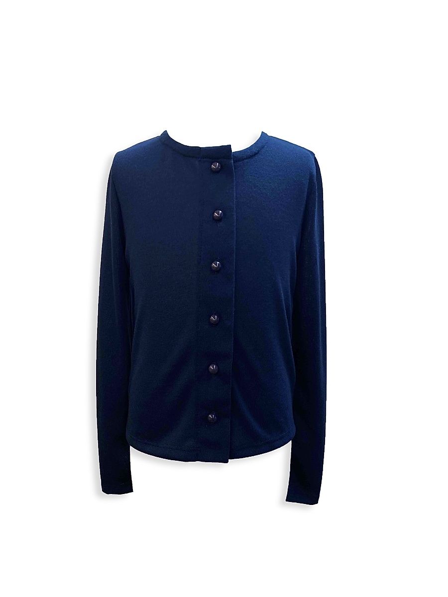 Girl's Long Sleeve Cardigan - Navy - Size 16