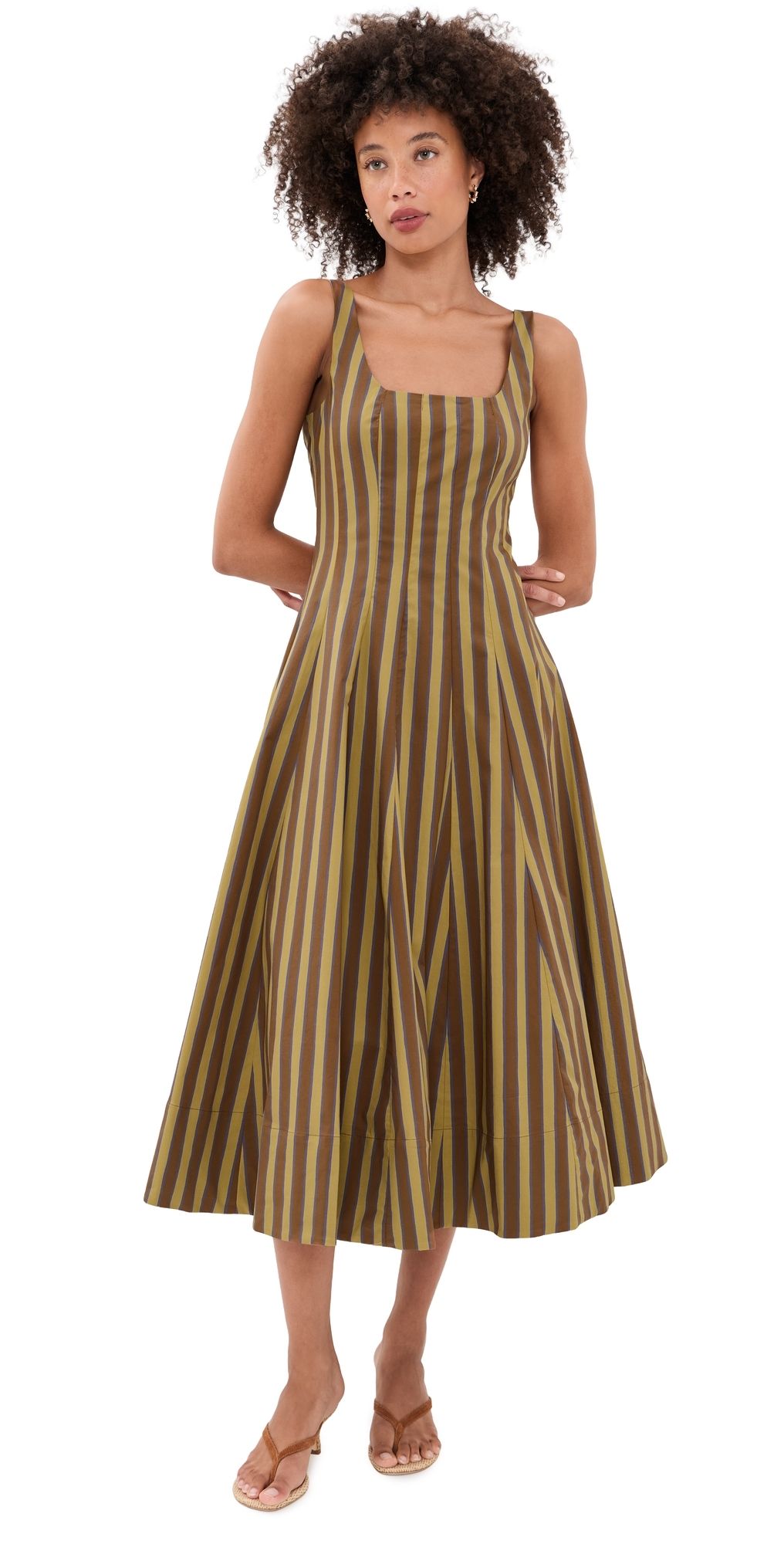 STAUD Wells Dress CIGAR STRIPE 10
