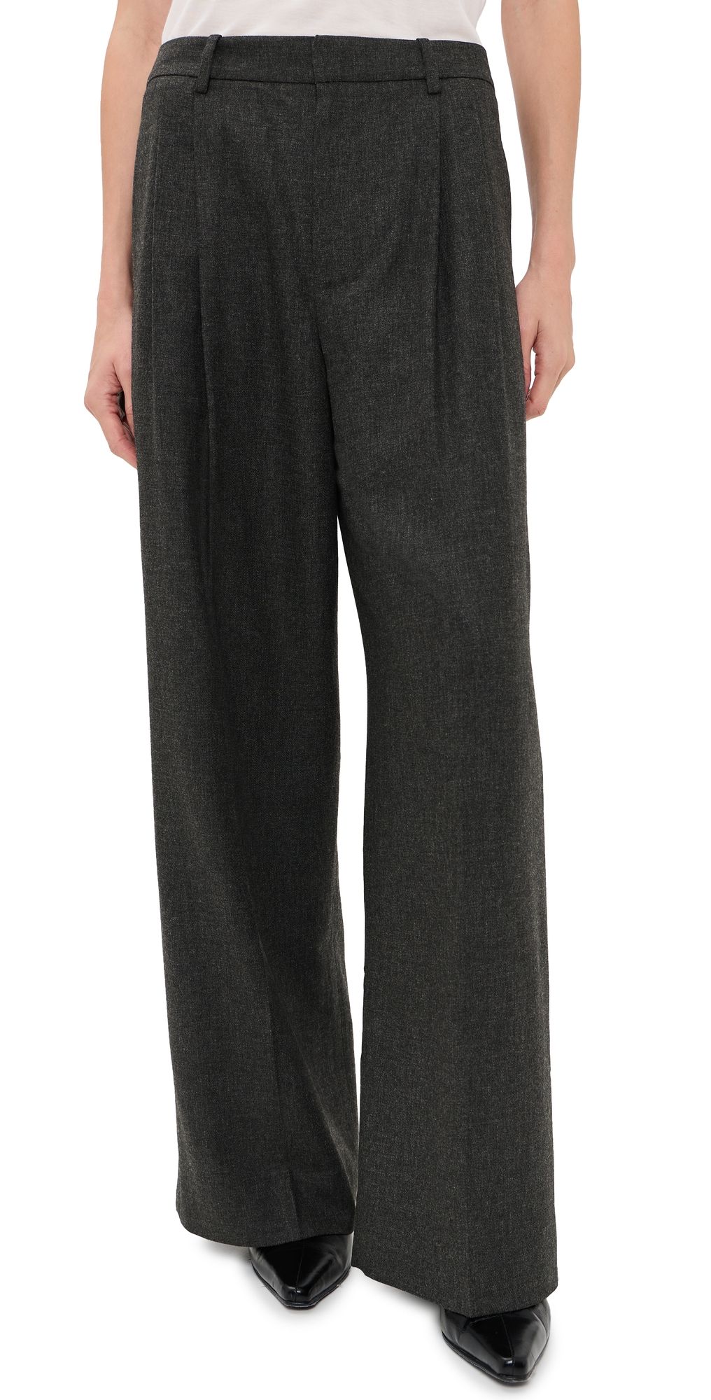 AGOLDE Sathia Double Pleat Trousers Charcoal Heather 26