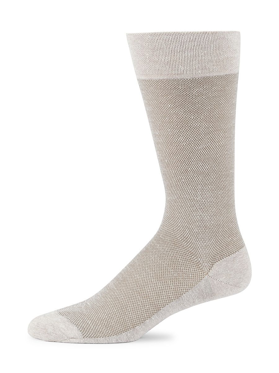 Men's Linen Mid-Calf Length Socks - Beige