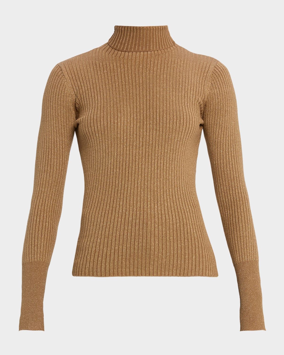 Metallic Rib Knit Turtleneck