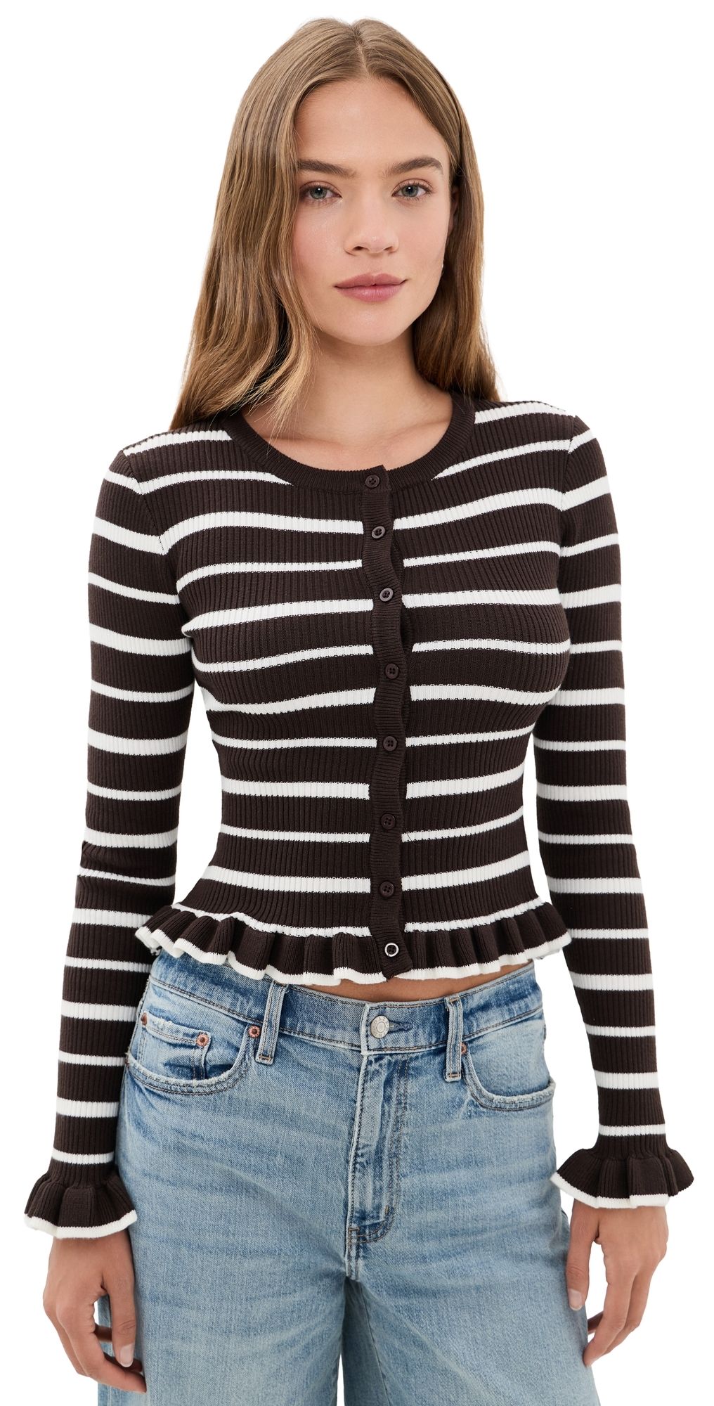 Seven Wonders Donna Knit Blouse Chocolate/Cream S