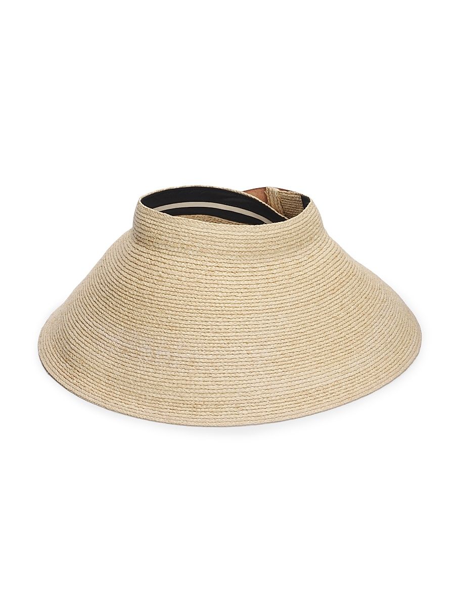 Women's Meredith Rollable Raffia Visor - Natural Straw