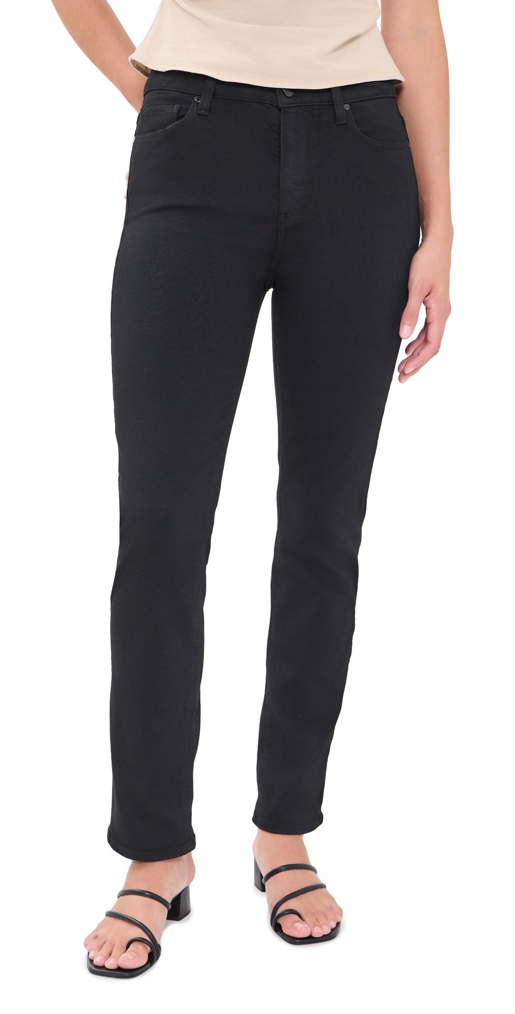 PAIGE Cindy Clean Hem Jeans Black Shadow 24