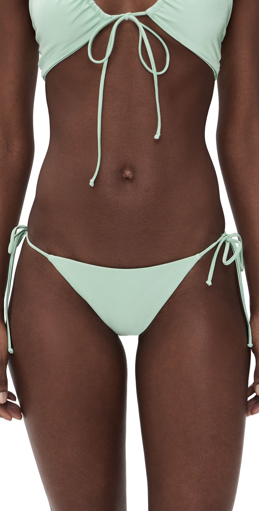 JADE Swim Ties Bikini Bottoms Seafoam Sheen M