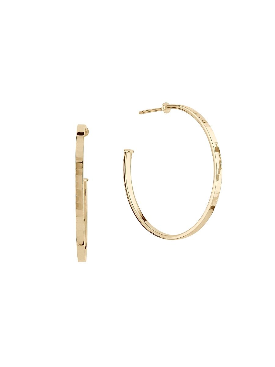 Women's Flash 14K Yellow Gold Hoop Earrings - Yellow Gold