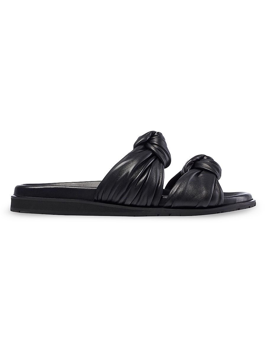 Women's Tye Leather Sandals - Black - Size 12