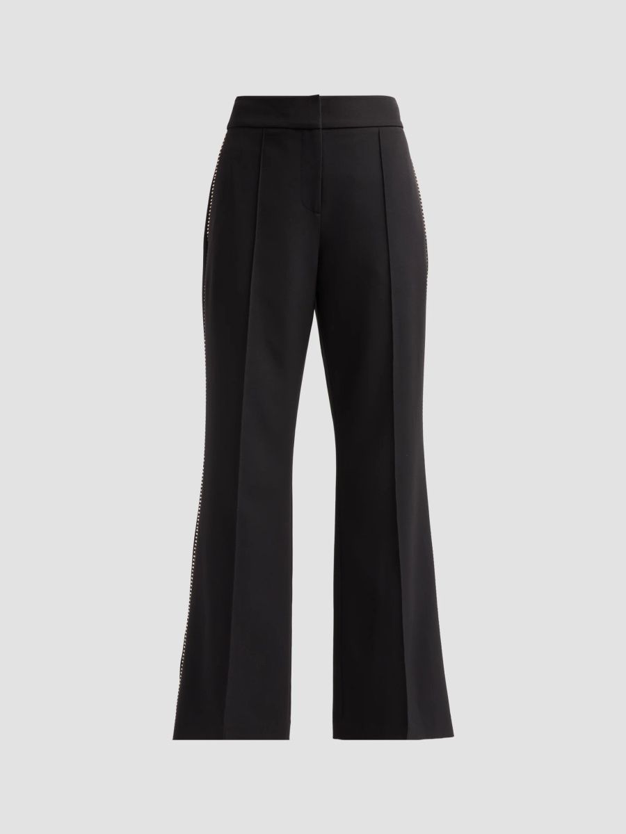 Elie Tahari Women's Margaret Embellished-Trim Trousers - Noir - Size 2