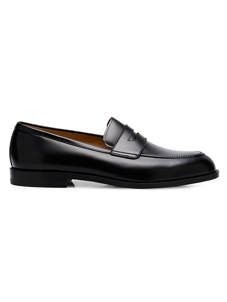 Men's Charney Leather Penny Loafers - Black - Size 12.5