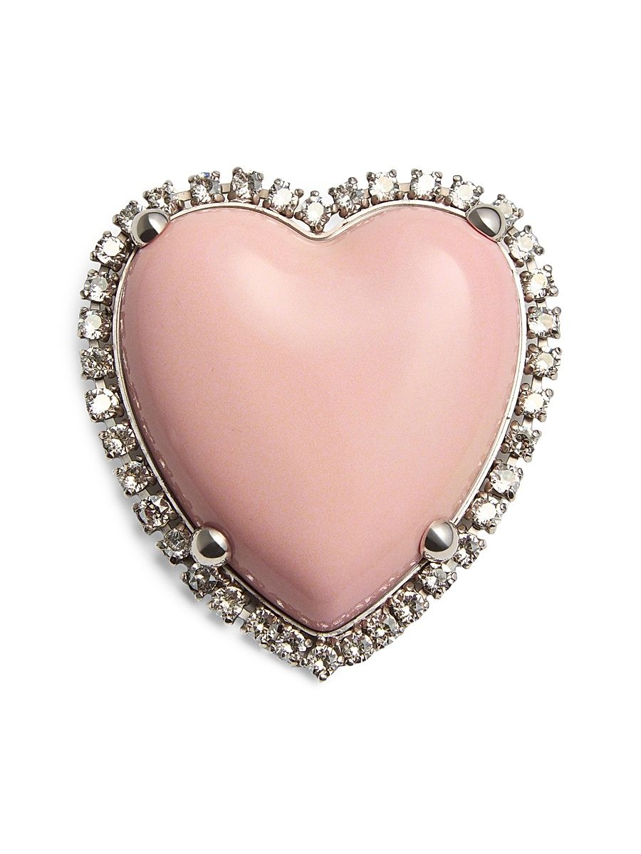 Women's Coeur Hyperbole Brooch in Swarovski Crystals - Palladium Pink