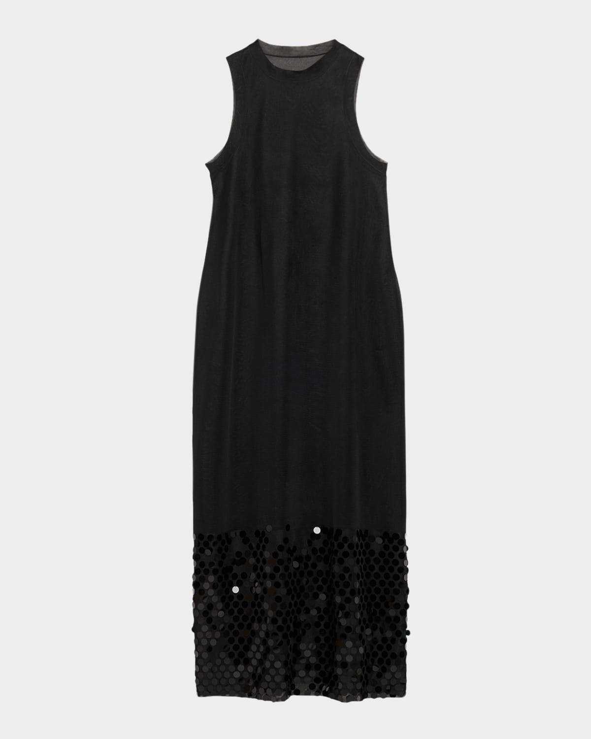 Molly Sequined-Hem Mesh Maxi Dress