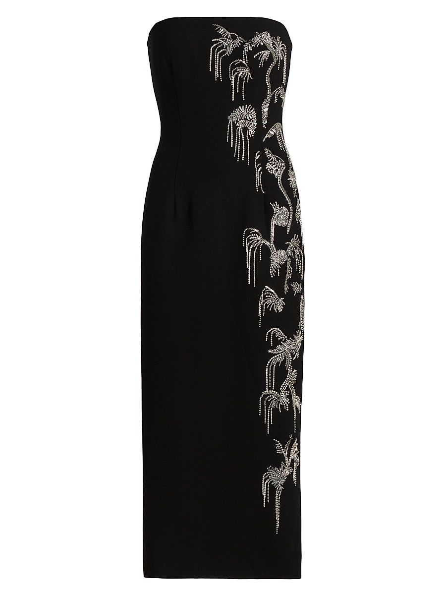 Women's Strapless Embellished Sheath Dress - Black - Size 16