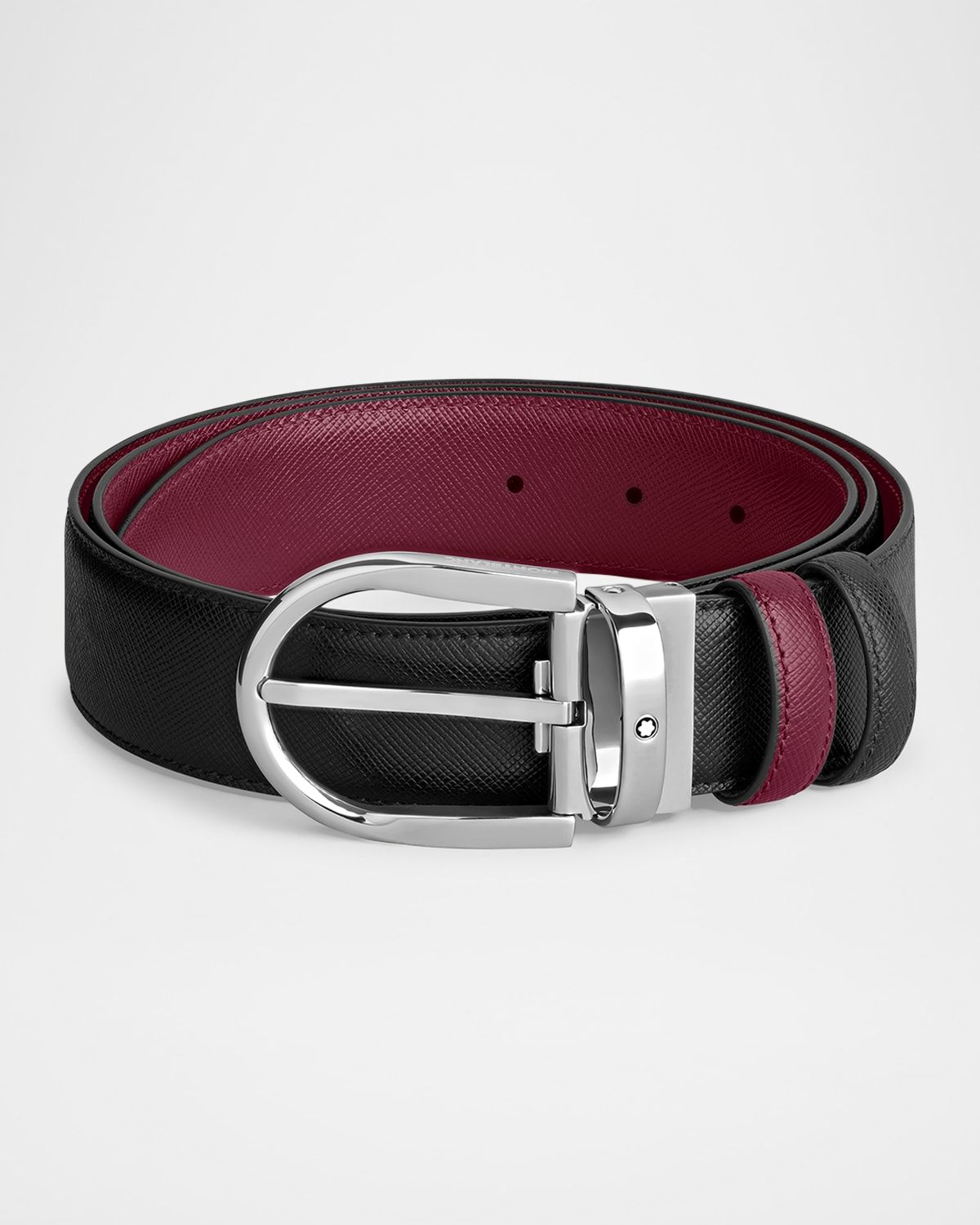 Men & apos;s Horseshoe-Buckle Reversible Leather Belt