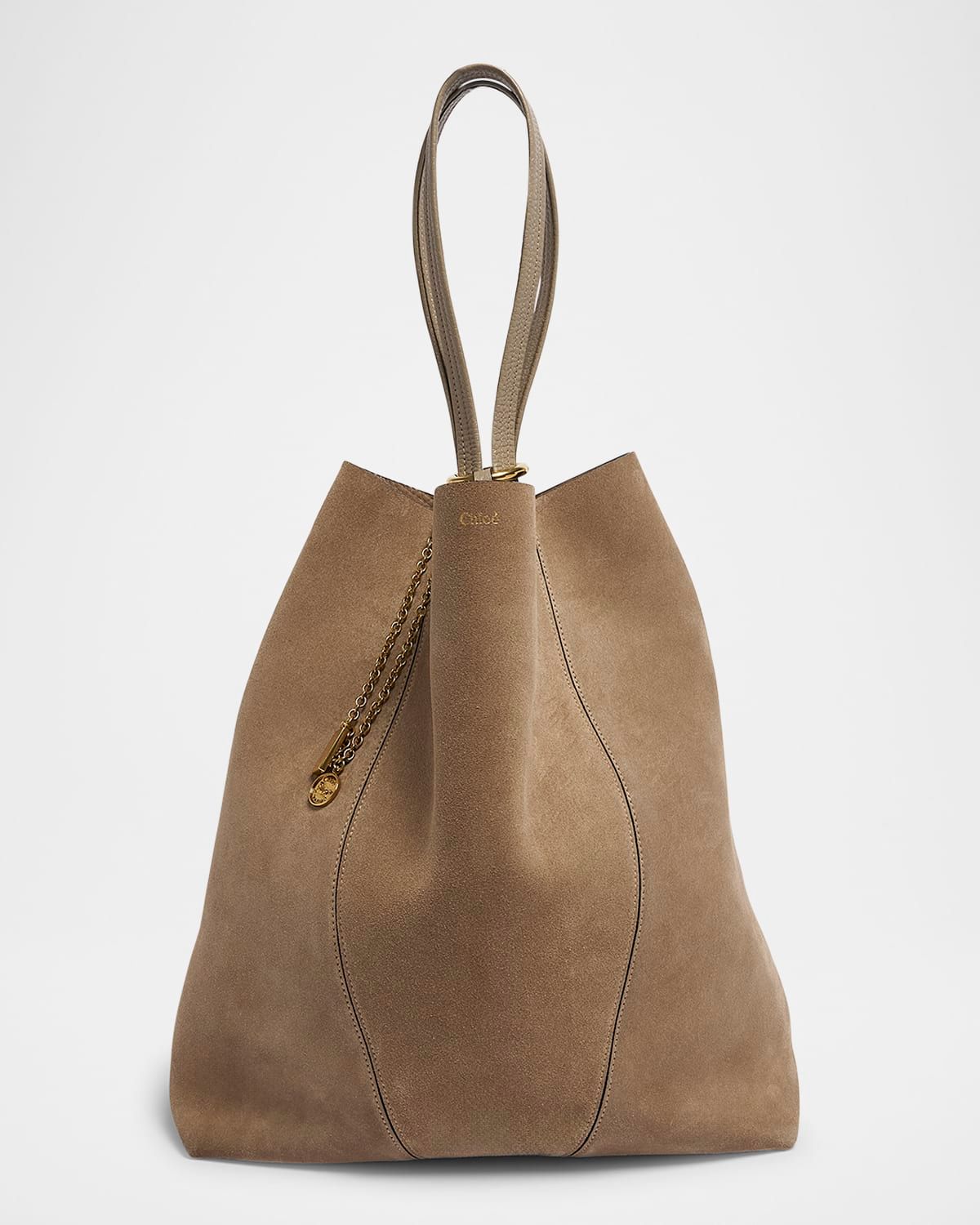 Spin Tote Bag in Suede