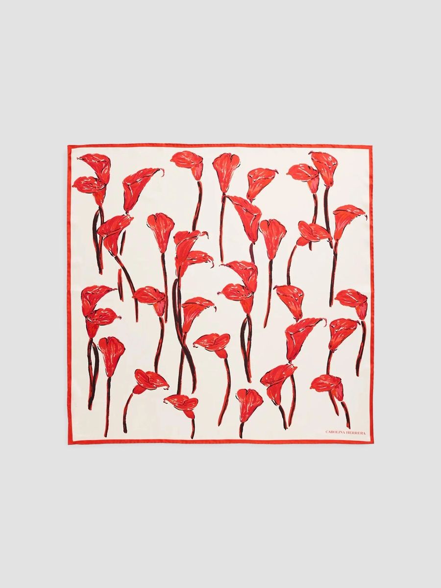 Carolina Herrera Women's Calla Lilly Silk Twill Scarf - Ceramic Multi