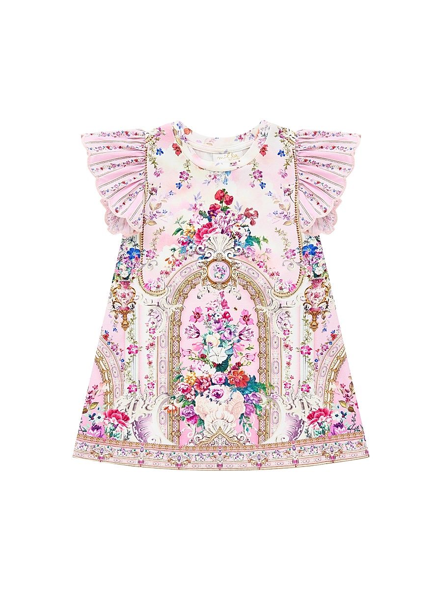 Baby's & Little Girl's Anglaise-Sleeve T-Shirt Dress - Palatial Pastels - Size 12 Months