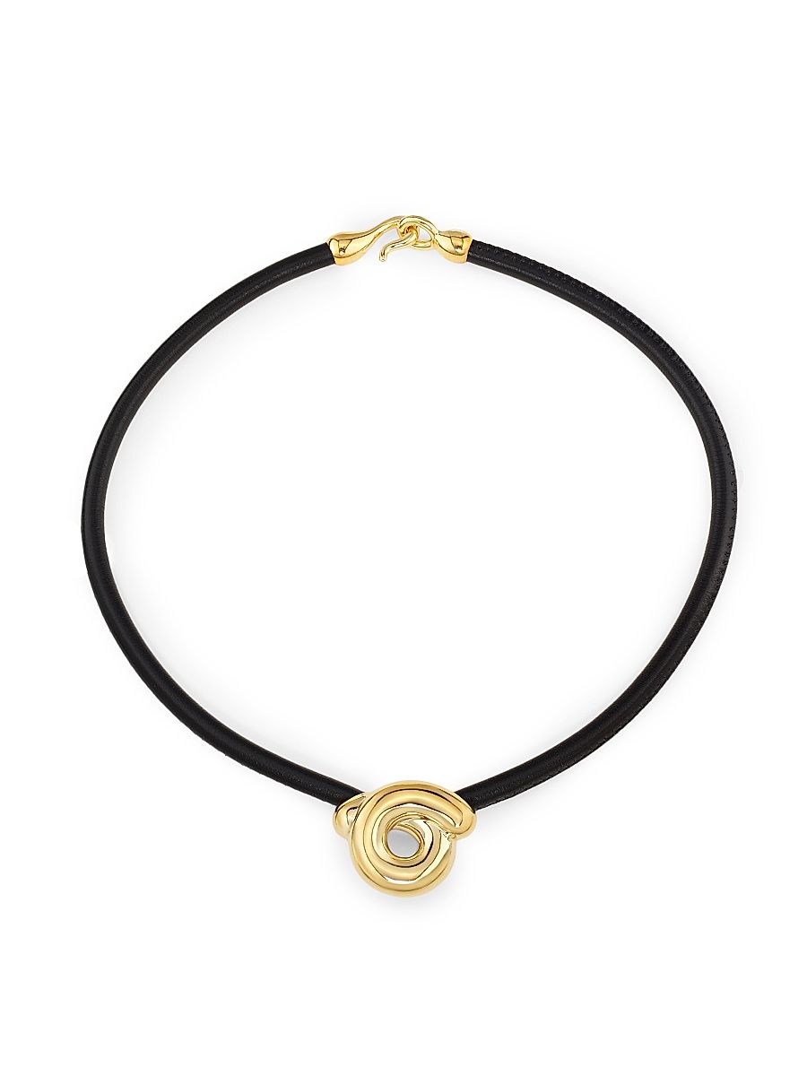 Women's Tarallo 9K Yellow Gold & Leather Necklace - Yellow Gold