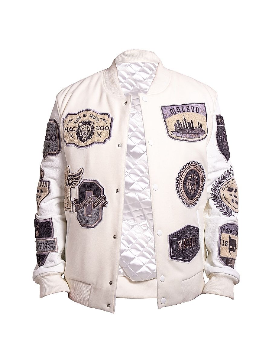 Men's Ascension Leather Jacket - White - Size XXL