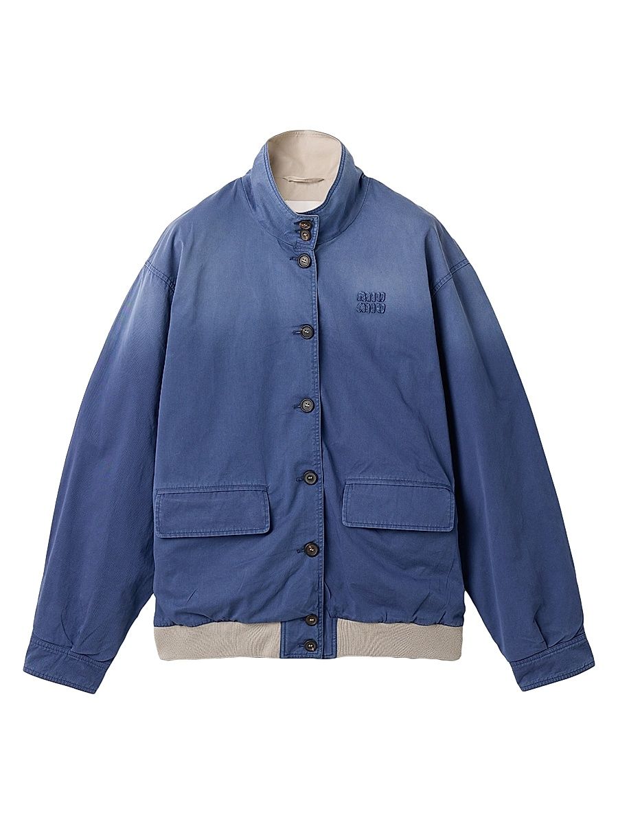 Women's Old Washed Twill Blouson Jacket - Blue - Size 6