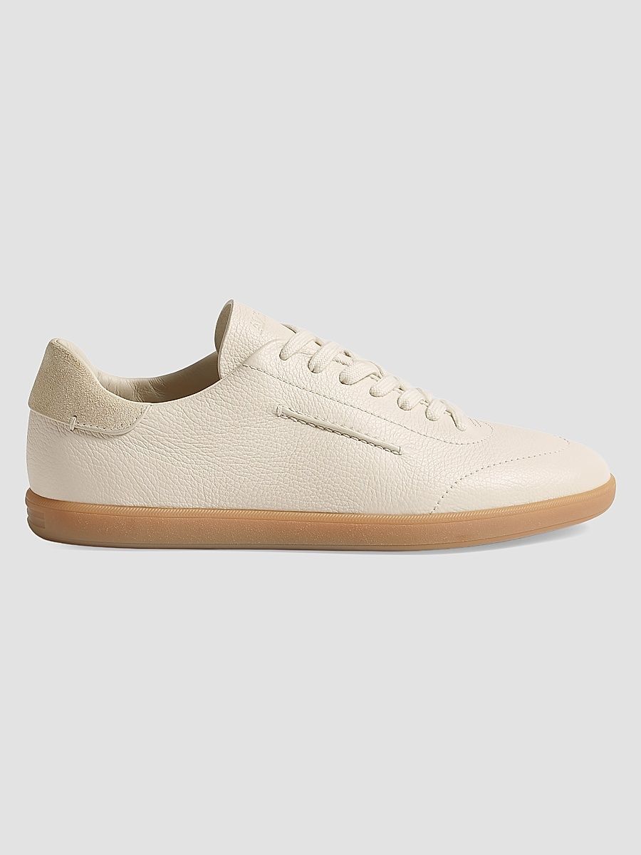 Men's Grained Calfskin 232 Sneakers - White - Size 14