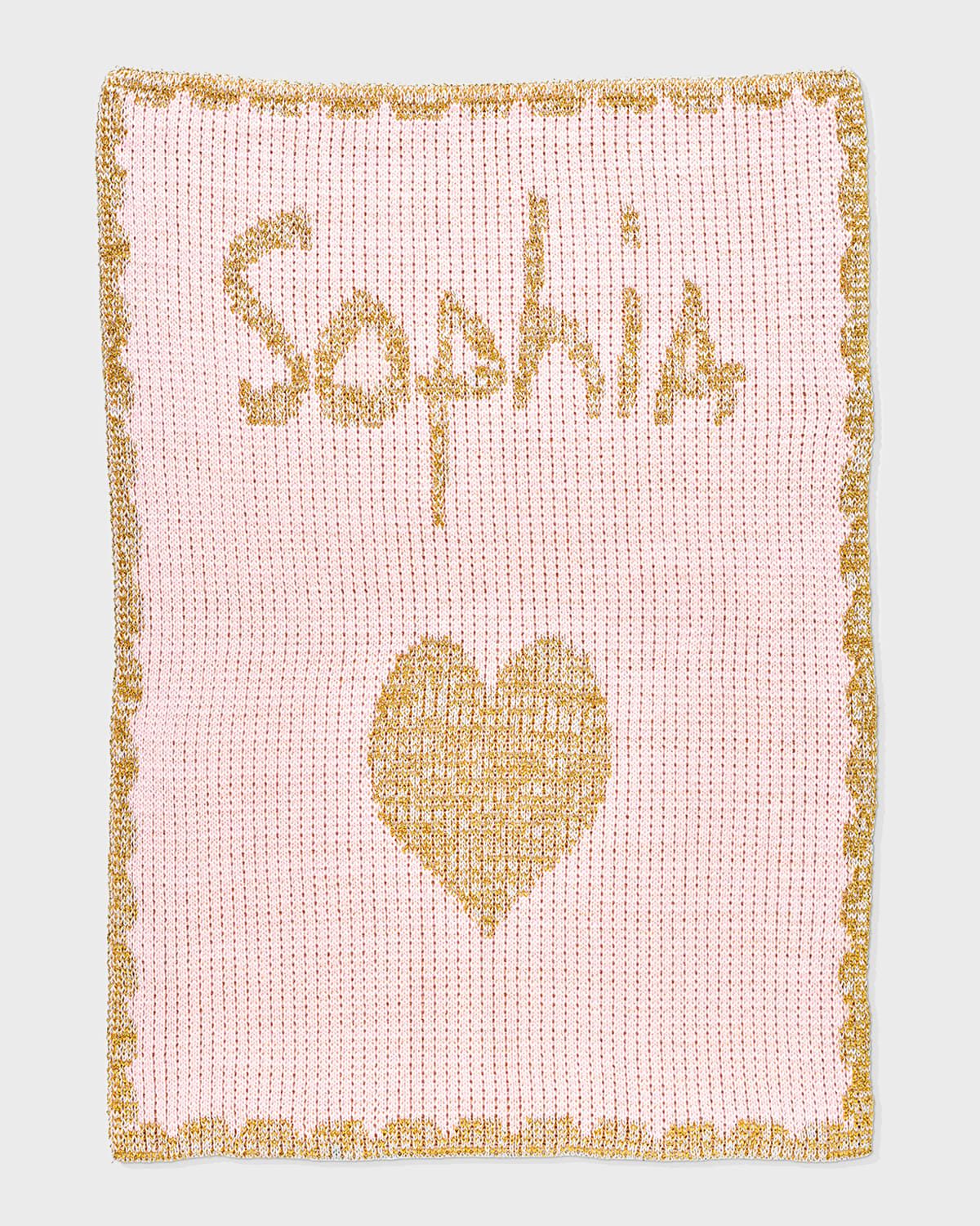 Single Heart Metallic Crib Blanket, Personalized