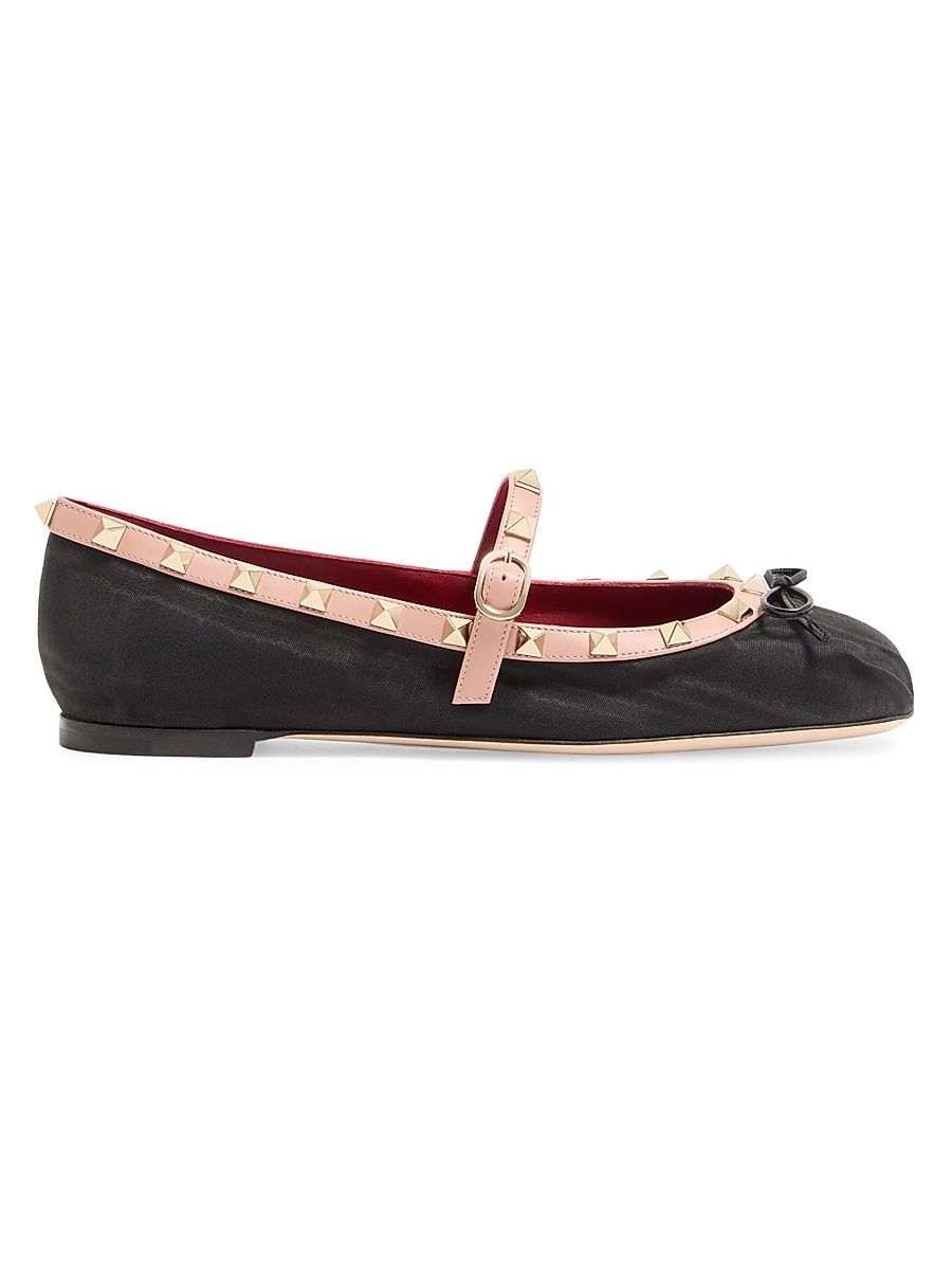 Women's Rockstud Mary-Jane Ballets - Black - Size 12