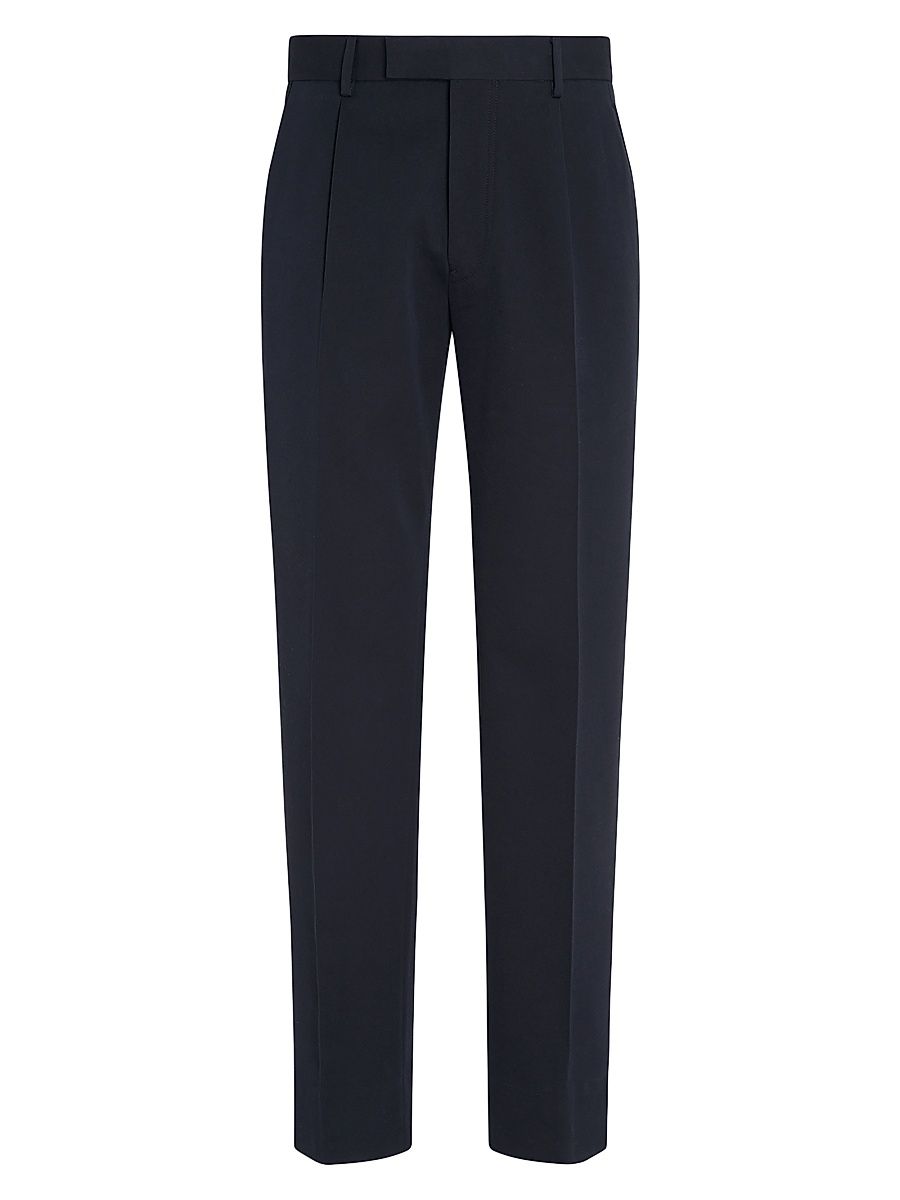 Men's Cotton and Wool Pants - Navy Blue - Size 44