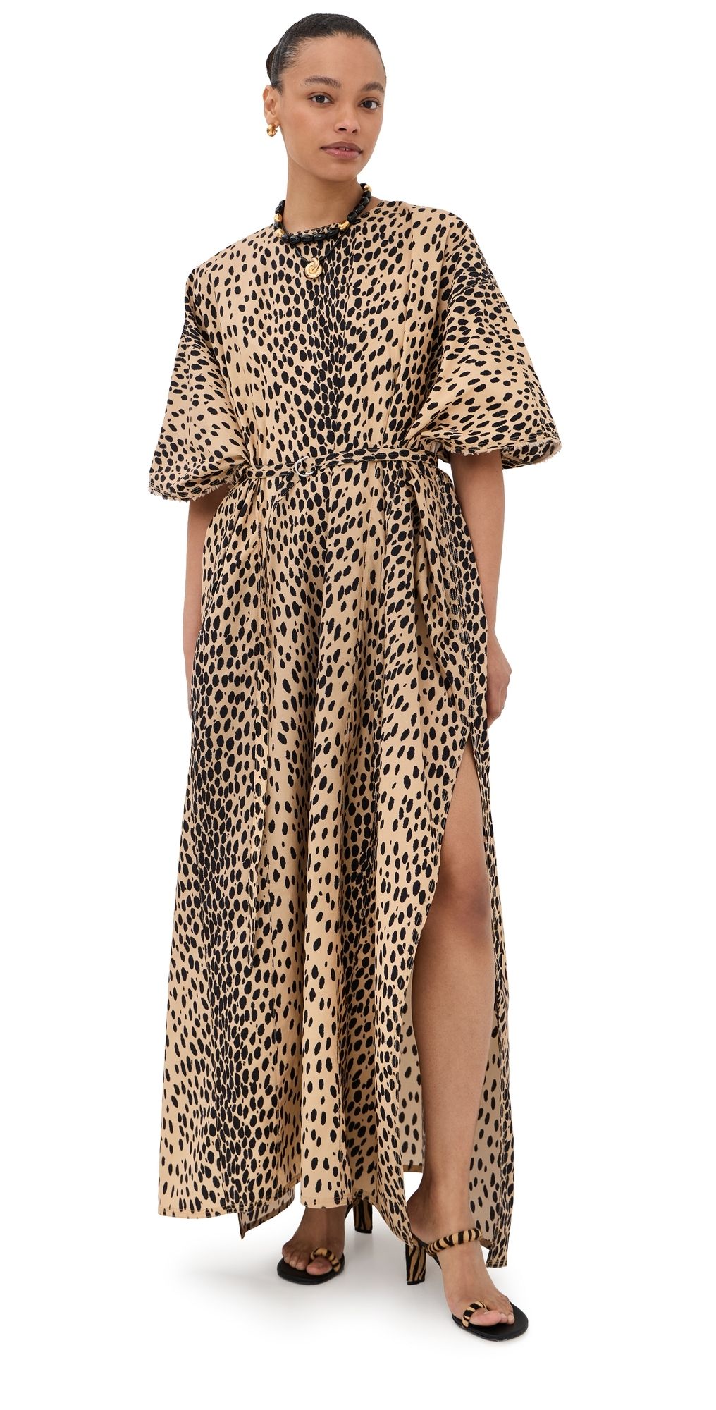 Nackiye Lee's Caftan Dress Leopard One Size
