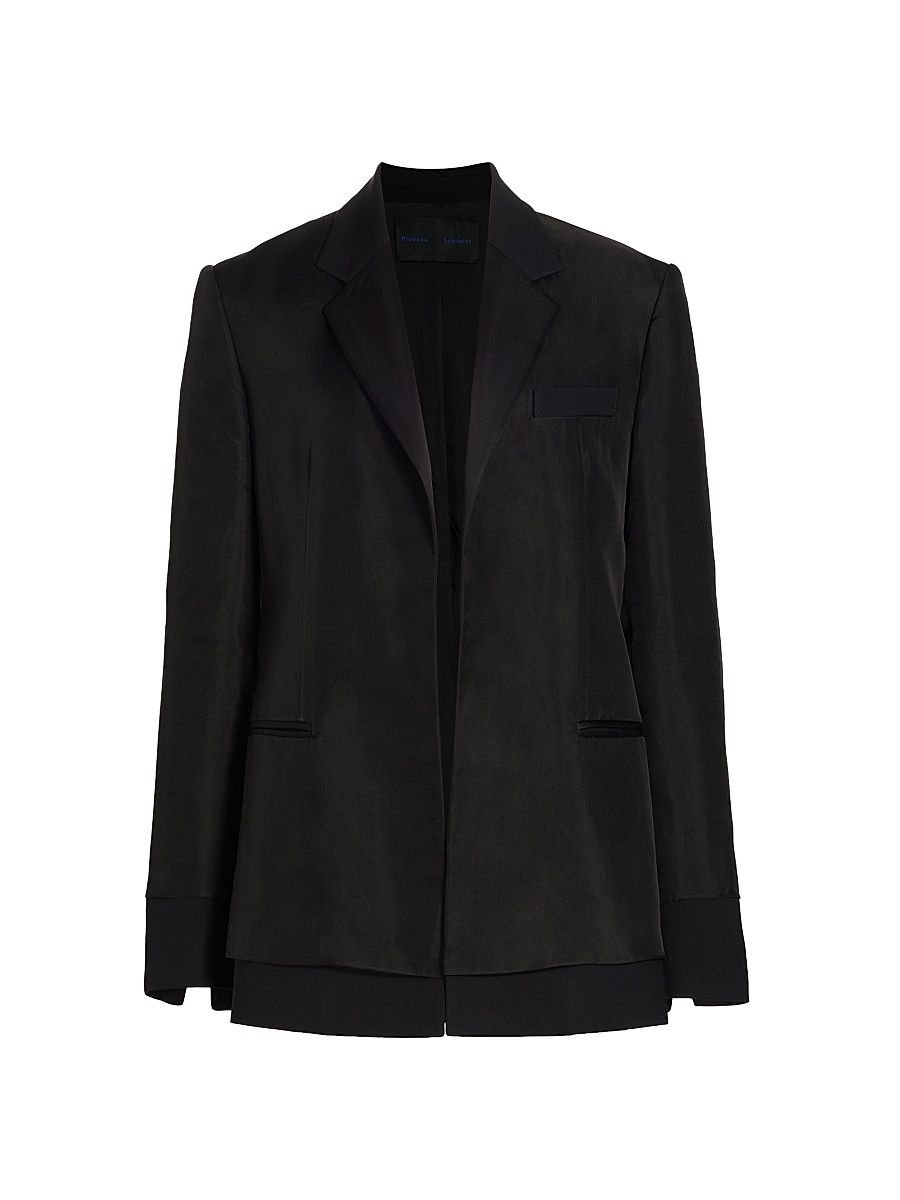 Women's Bronte Organza-Trim Wool Jacket - Black - Size 6