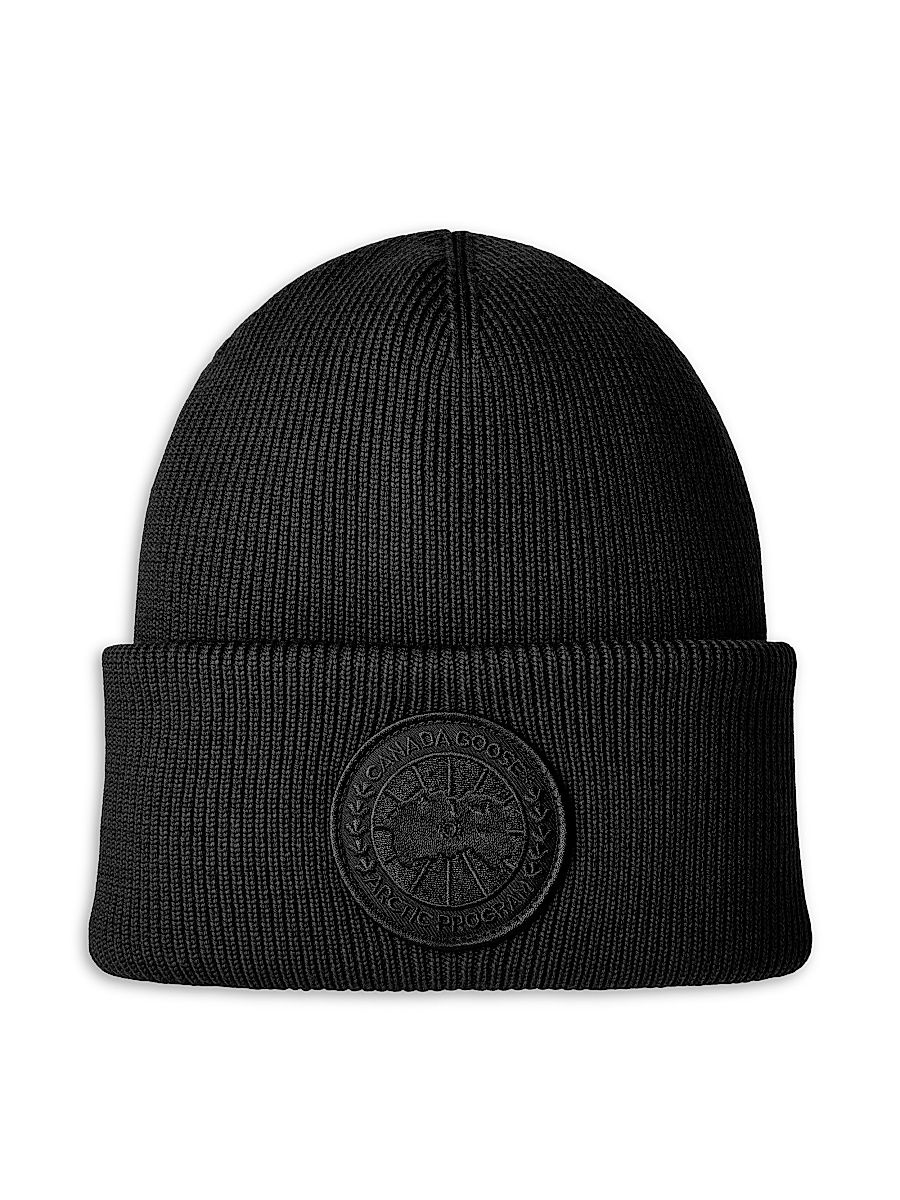 Women's Arctic Disc Rib-Knit Hat - Black