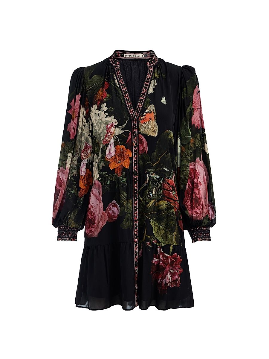 Women's Antonette Floral Blouson Minidress - Be Still - Size 14