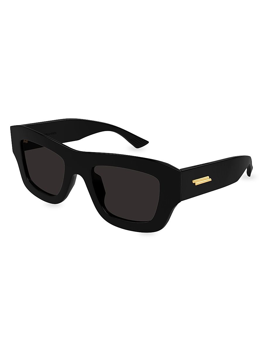 Women's Flat 50MM Squared Sunglasses - Black