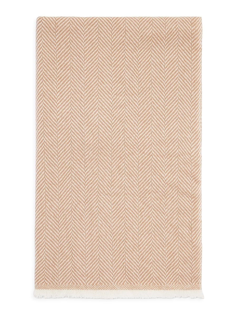 Men's Cashmere Chevron Scarf - Camel