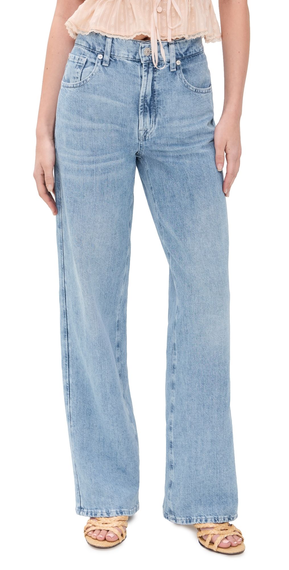 7 For All Mankind Stovepipe Straight Jeans Iris 25