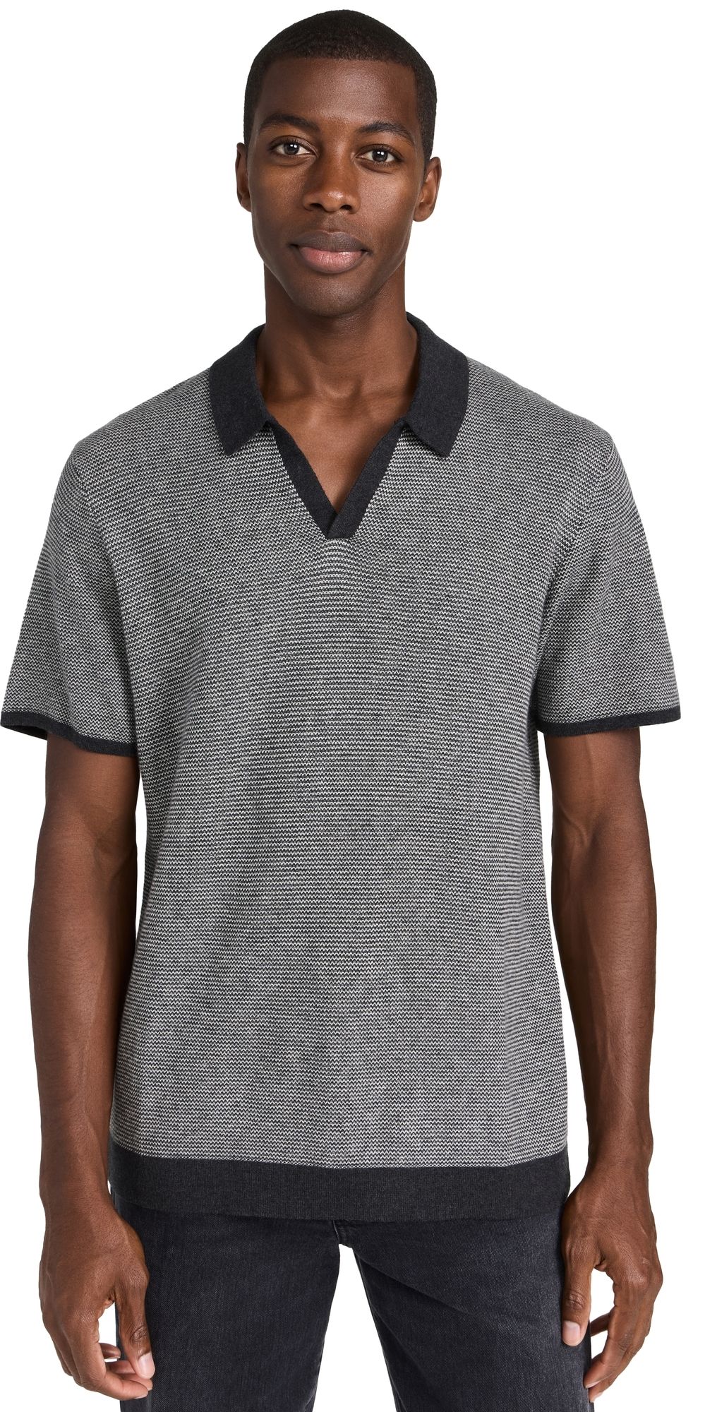 Marine Layer Liam Sweater Polo Charcoal S