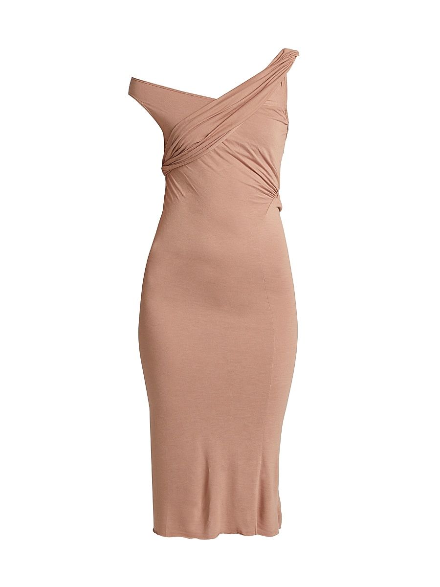 Women's Sahara Draped Midi-Dress - Natural - Size 8