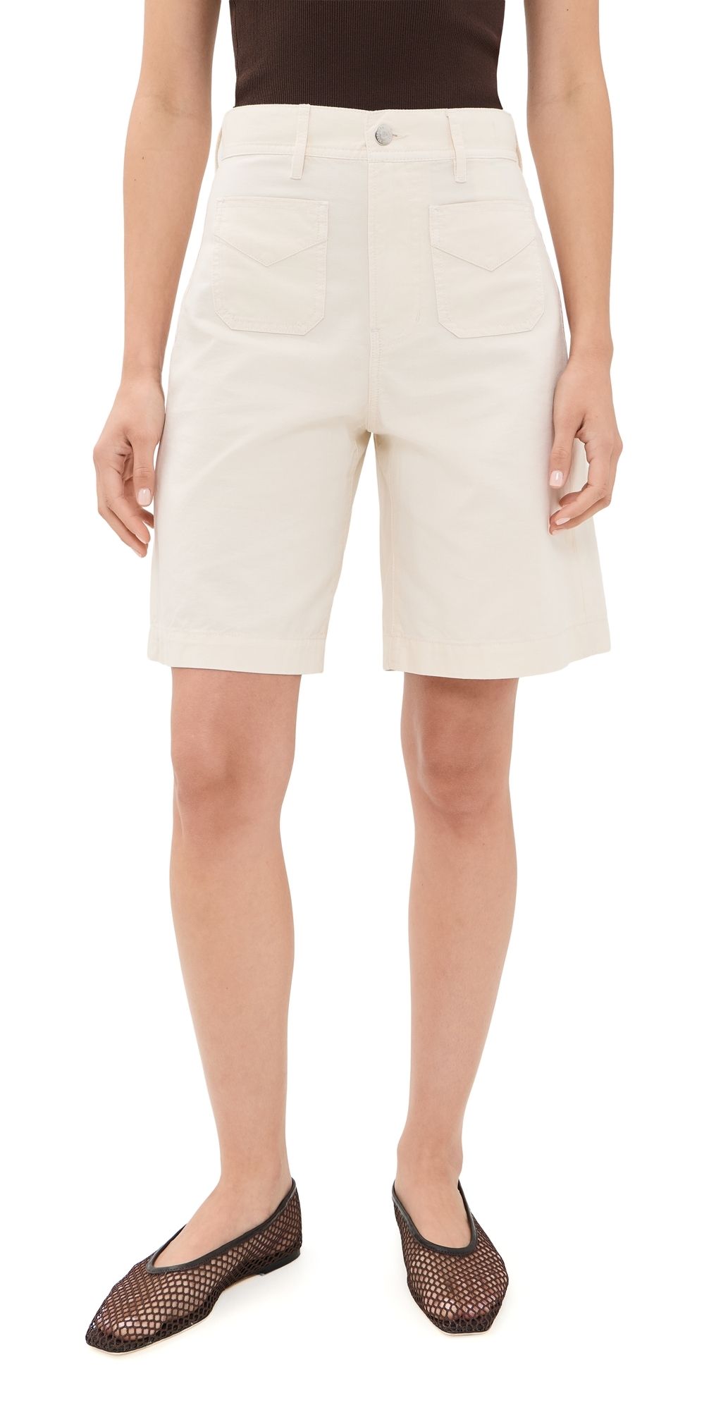 Veronica Beard Jean Carter Shorts Ecru 26