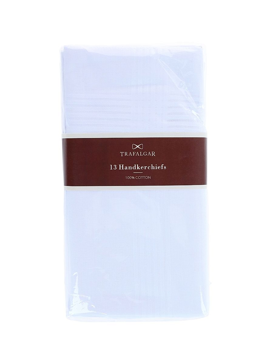 Men's Cotton Handkerchief 13-Piece Set - White