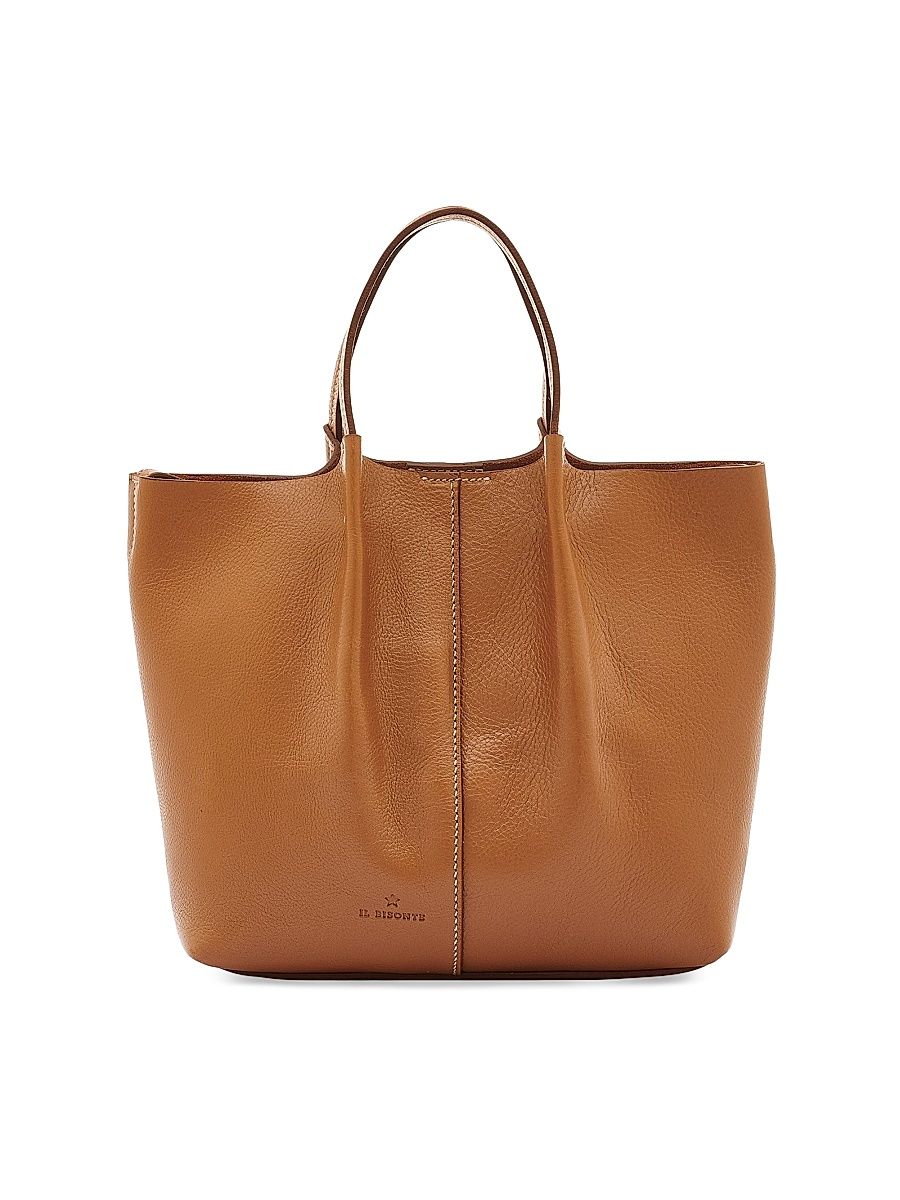 Women's Nina Leather Tote Bag - Gianduia