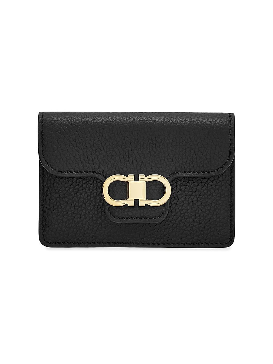 Women's Gancini Wallet - Nero Flame Red