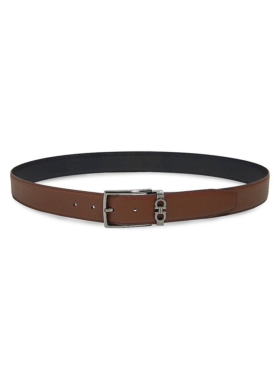 Men's Cut-to-Size Reversible Leather Belt - Radica Nero - Size 44
