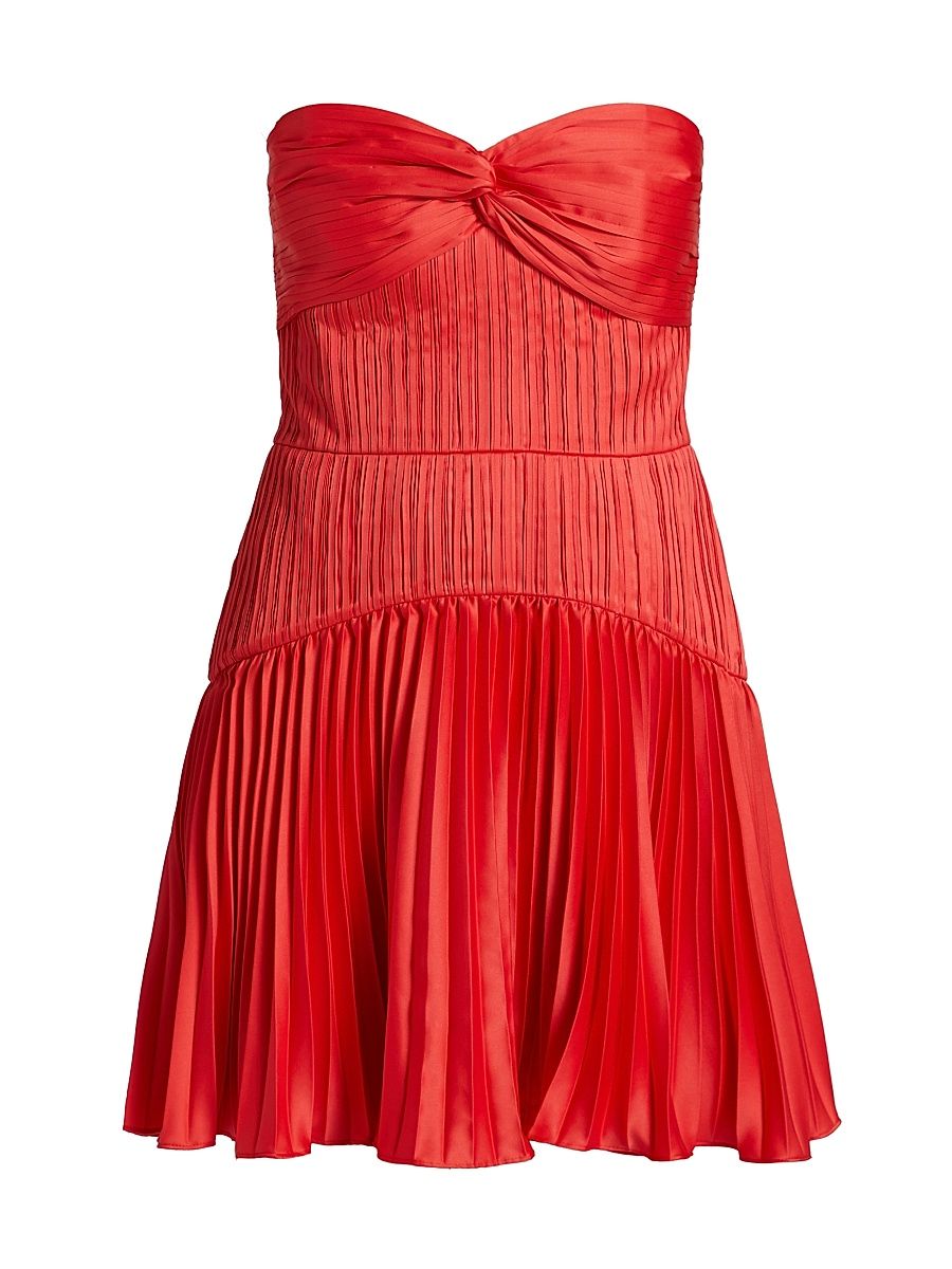 Women's Catrina Pleated Strapless Minidress - Red Rock - Size 12