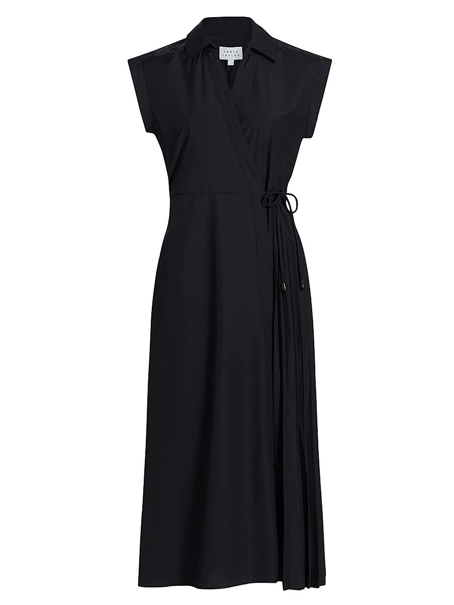 Women's Shivon Pintucked Midi-Dress - Black - Size 10