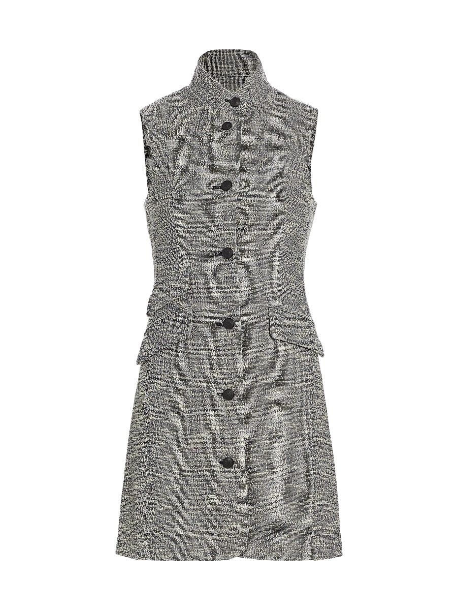 Women's Slade Tweed Sleeveless Minidress - Navy White Multi - Size 10