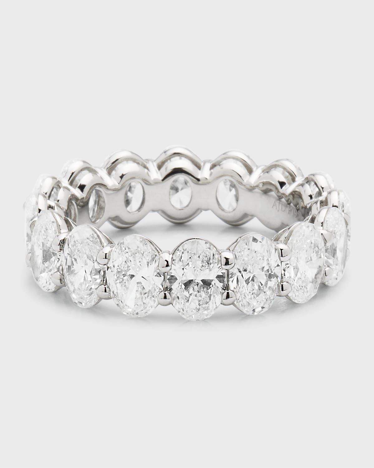Platinum Oval FG/VS Diamond Eternity Band, Size 6.75, 6.4tcw