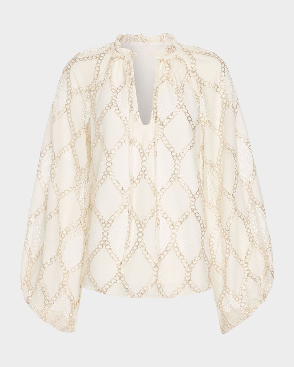 Ria Lurex Lace Blouse