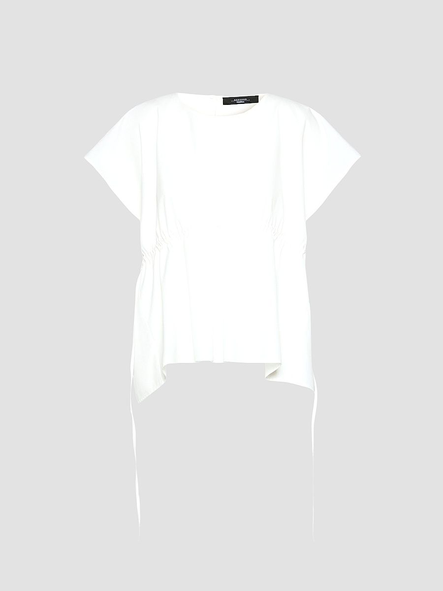 Women's Cotton Poplin Blouse - White - Size Medium