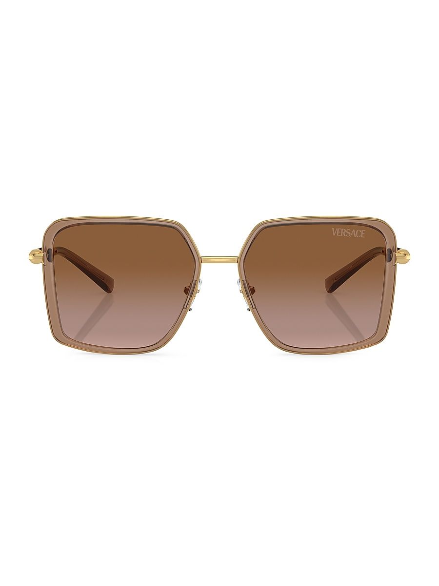 Women's 56MM Square Sunglasses - Brown Gradient