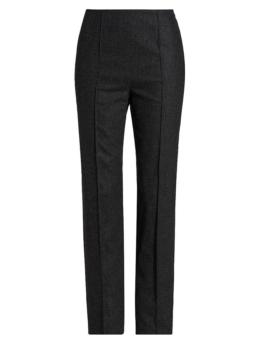 Women's Stretch-Wool & Cashmere Straight-Leg Pants - Moonless Night - Size 10