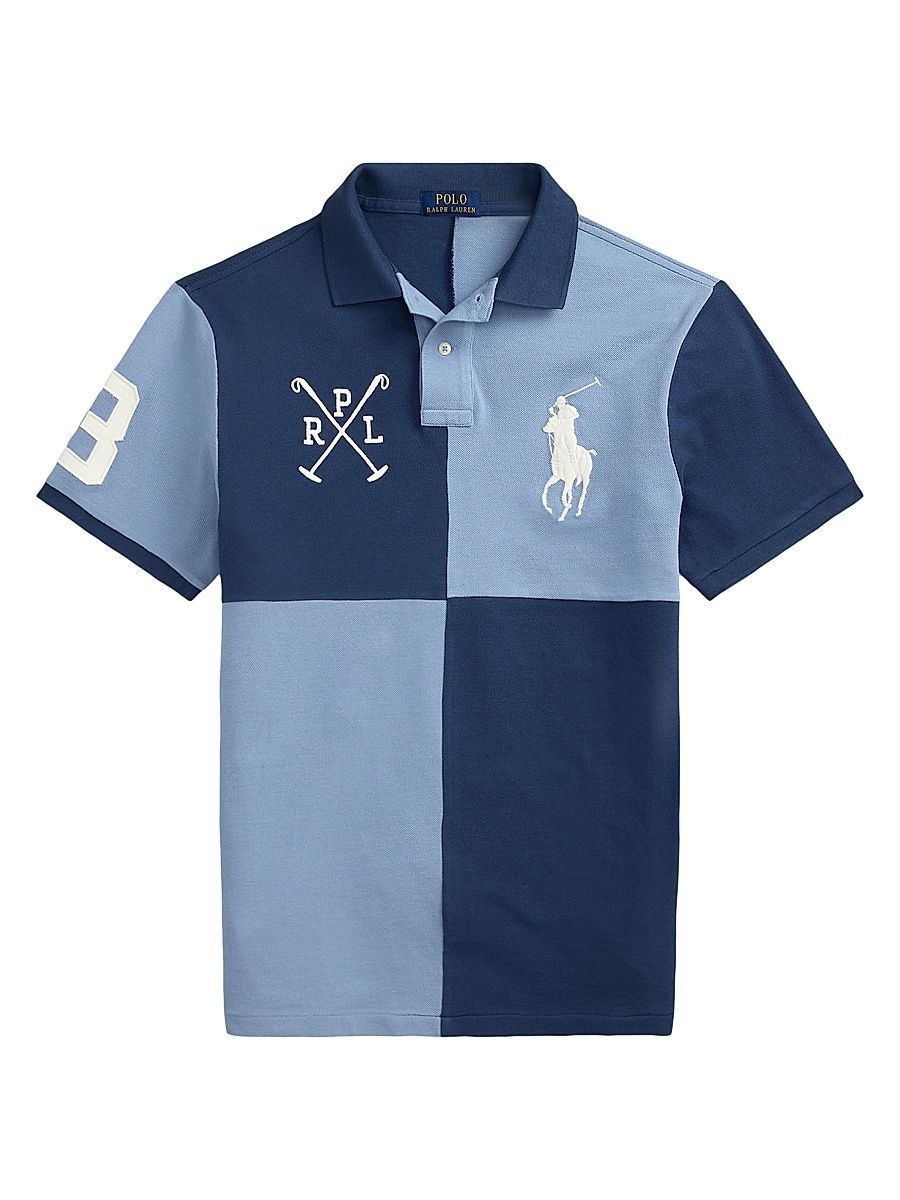Men's Custom-Slim-Fit Mesh Polo Shirt - Rustic Navy Channel Blue - Size XXL